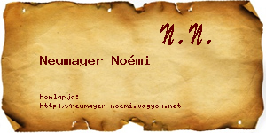 Neumayer Noémi névjegykártya